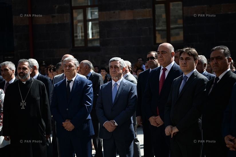 Armenian President Serzh Sargsyan attends the opening ceremony of Gyumri Information Technologies Center