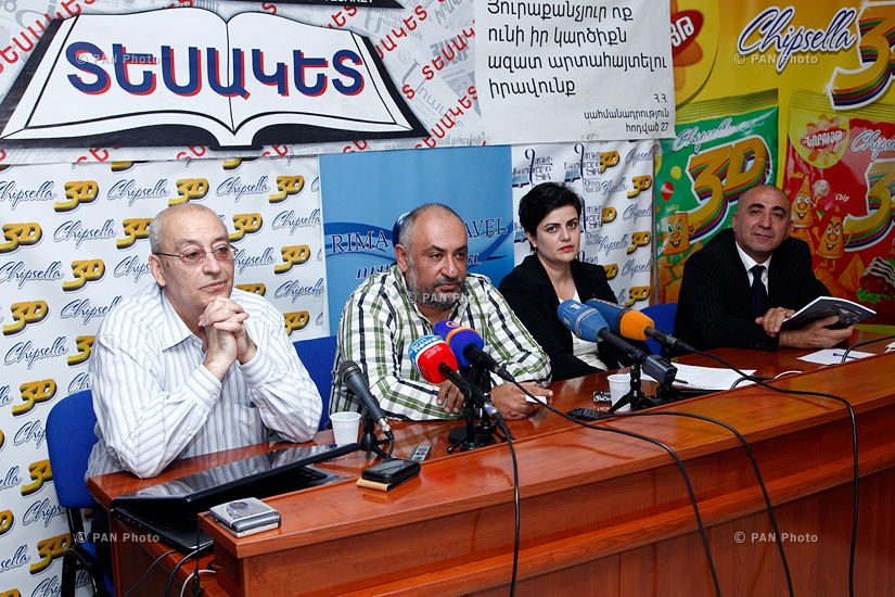 Press conference of Deputy Minister of Culture Arev Samuelyan, Archaeology Museum Director Pavel Avetisyan and Sceientific Associate Boris Gasparyan