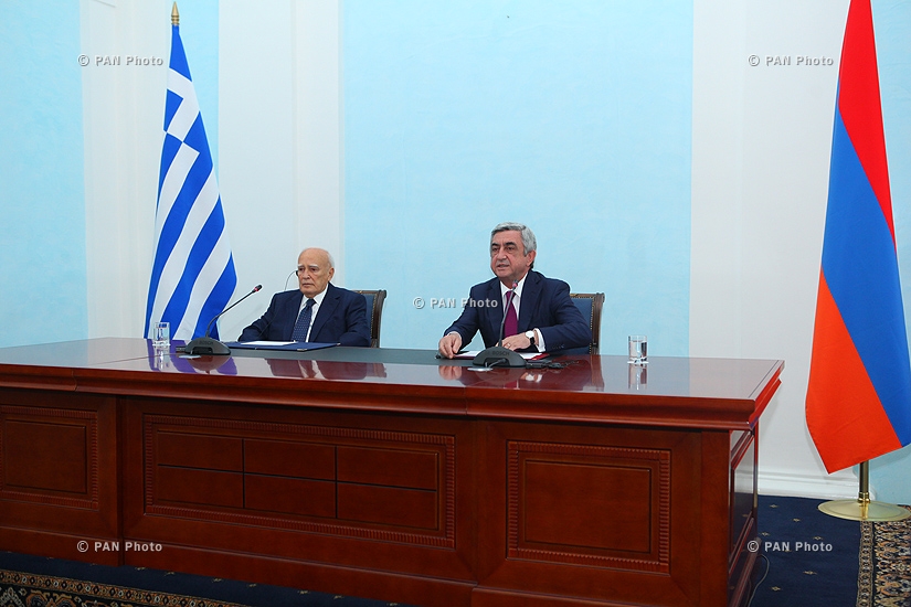 Joint press conference of RA President Serzh Sargsyan and Greece President Karolos Papoulias
