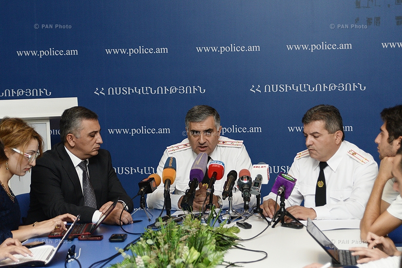 Press conference of Vardan Badasyan, first deputy chief of RA police, Colonel Vardan Badasyan