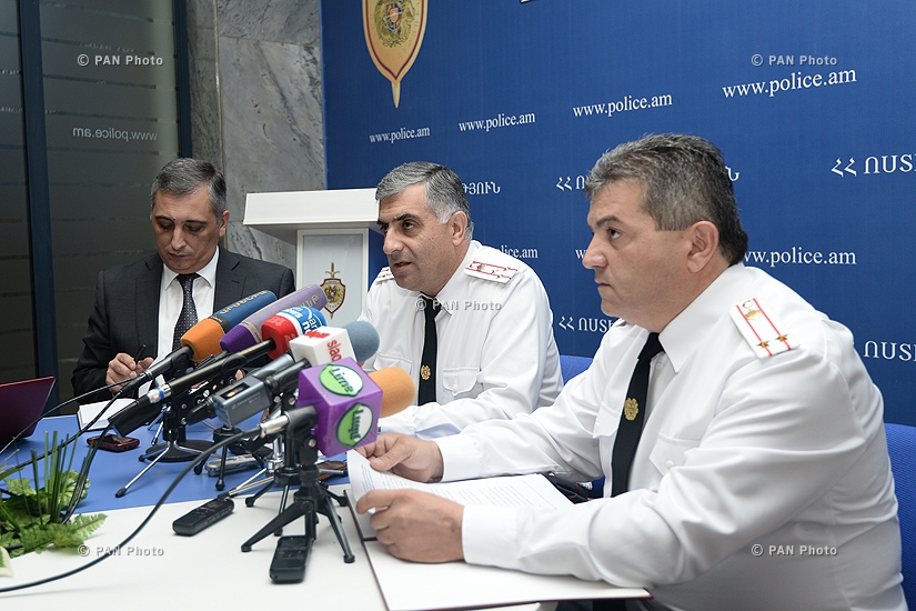 Press conference of Vardan Badasyan, first deputy chief of RA police, Colonel Vardan Badasyan