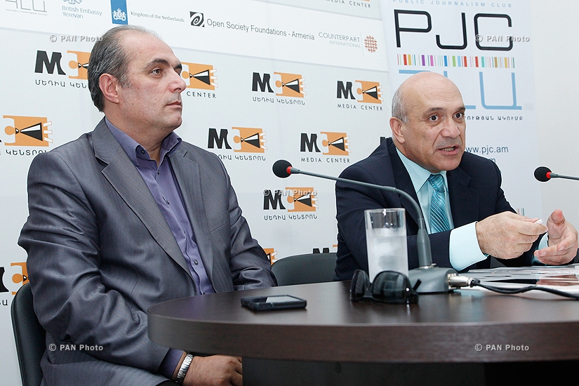 Press conference of the head of Gyumri-based Journalists Club Asbarez Levon Barseghyan and the chairman of Committee for Protection of Freedom of Speech Ashot Melikyan