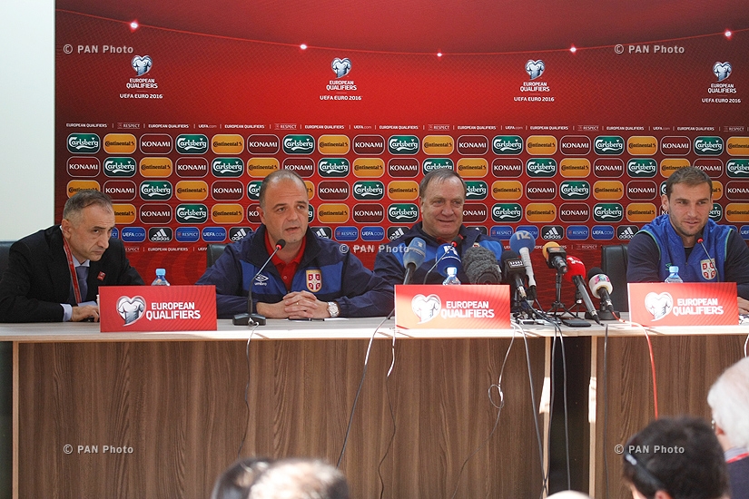 Press conference of Dick Advocaat, head coach of Serbian football team 