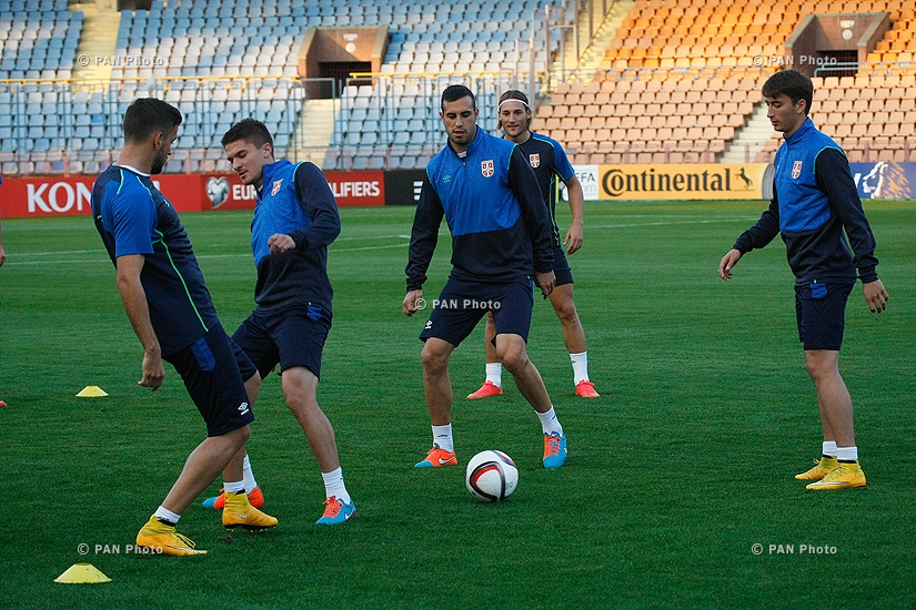 Open training of Serbia national football team 