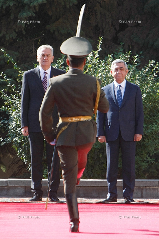 Սերբիայի նախագահ Տոմիսլավ Նիկոլիչի դիմավորման պաշտոնական արարողությունը