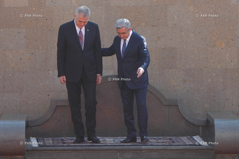 Официальная церемония приветствия президента Сербии Томислава Николича