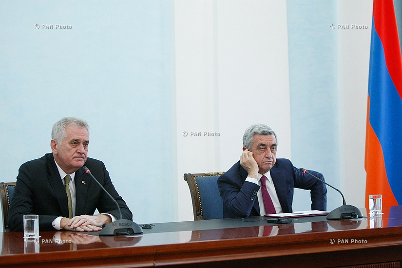 Joint press conference of Armenian President Serzh Sargsyan and  Serbian President Tomislav Nikolić