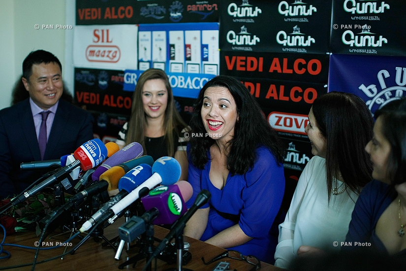 Press conference of famous opera singer Arax Mansourian and her three Greek, Chinese and Australian students 