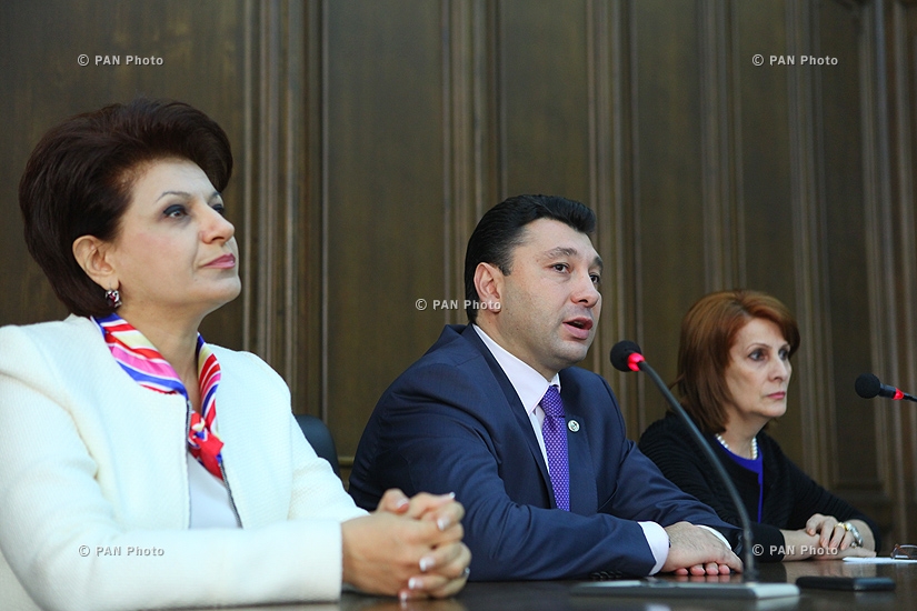 Press conference of Eduard Sharmazanov, Heghine Bisharyan and Karine Achemyan