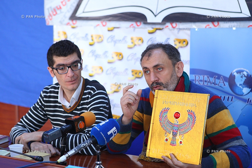 Press conference of the president of 'Antares' Media Holding Armen Martirosyan and literary critic  Arkemnik Nikoghosyan