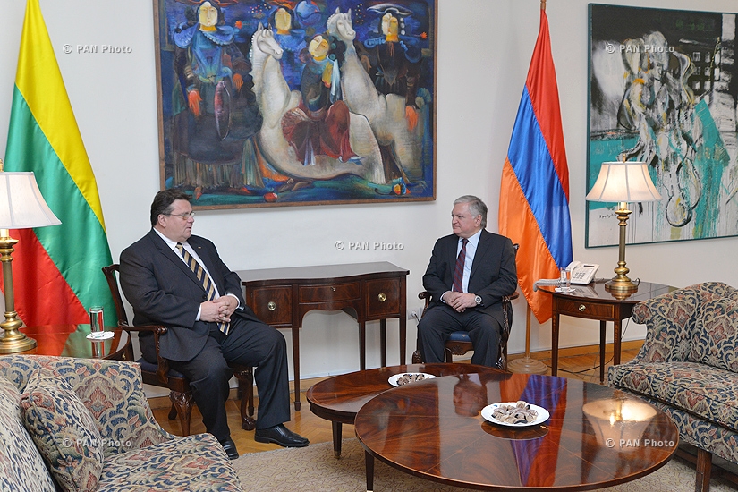 Armenian Foreign Minister Edward Nalbandyan receives Lithuanian Foreign Minister Linas Linkevičius