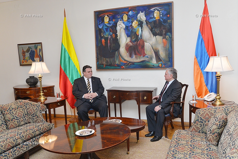 Armenian Foreign Minister Edward Nalbandyan receives Lithuanian Foreign Minister Linas Linkevičius