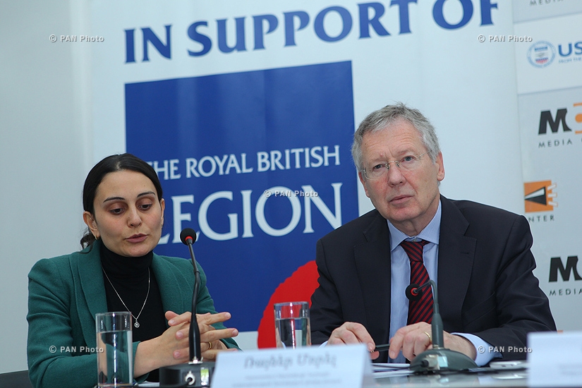 Совместная пресс-конференция посла Великобритании в Армении Кэтрин Лич и посла Германии в Армении Райнера Морела
