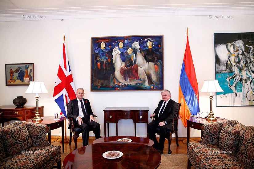 Armenian Foreign Minister Edward Nalbandyan receives UK Minister of State for Europe David Lidington