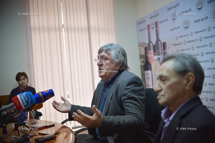 Press conference of football players Arkady Andreasyan and Eduard Markarov