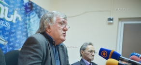 Пресс-конференция футболистов Аркадия Андреасяна и Эдуарда Маркарова