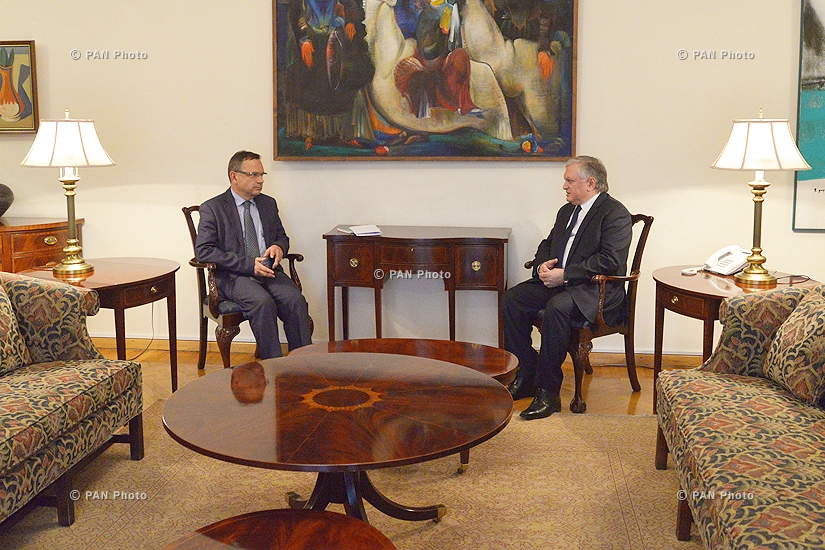 Armenian Foreign Minister Edward Nalbandyan receives  Newly appointed French Ambassador to Armenia Jean-François Charpentier