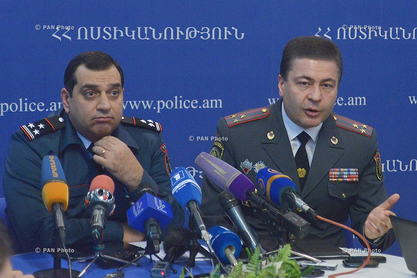 Press conference of Deputy Head of RA Police, Colonel Samvel Hovhannisyan and First Deputy Head of General Department of State Protection of RA Police, Colonel Vardan Minasyan