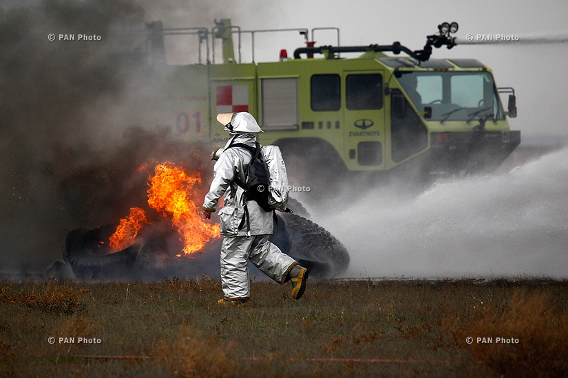 Training on response to powerful earthquakes at Zvartnots International Airport