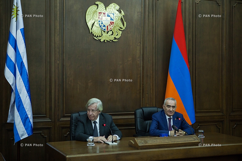 Joint press conference of Vice President of Uruguay, President of the Senate Danilo Astori and Speaker of  RA National Assembly Galust Sahakyan