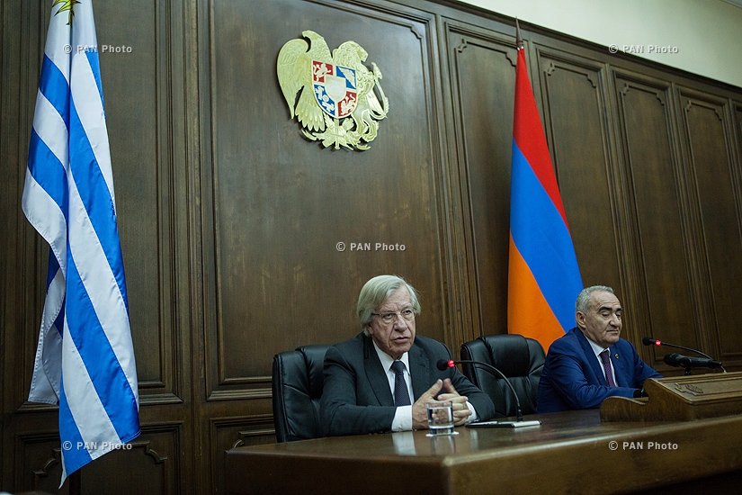 Joint press conference of Vice President of Uruguay, President of the Senate Danilo Astori and Speaker of  RA National Assembly Galust Sahakyan