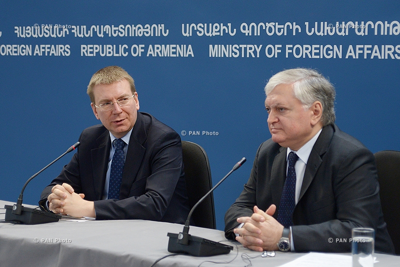 Joint press conference of Minister of Foreign Affairs of Armenia Edward Nalbandyan and Minister of Foreign Affairs of Latvia Edgars Rinkēvičs