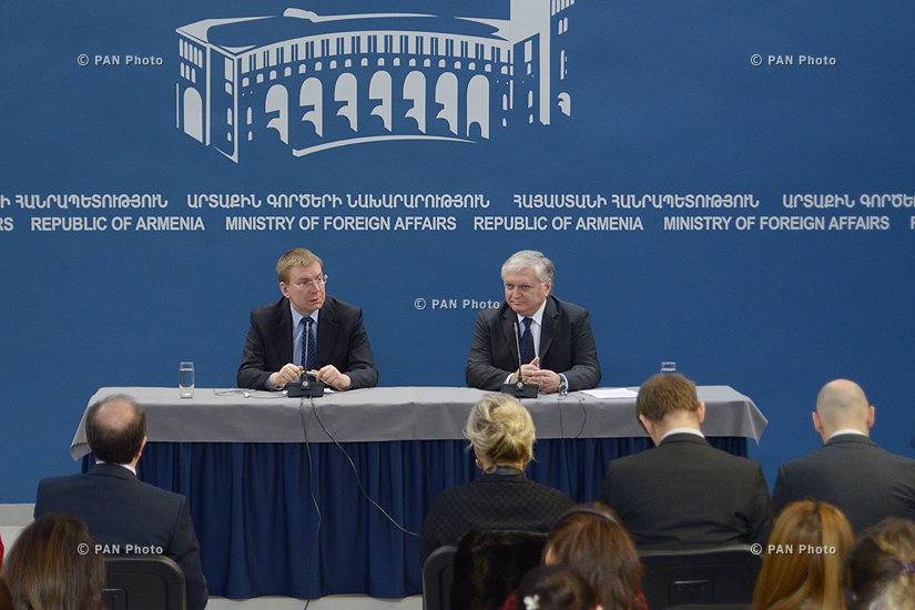 Joint press conference of Minister of Foreign Affairs of Armenia Edward Nalbandyan and Minister of Foreign Affairs of Latvia Edgars Rinkēvičs