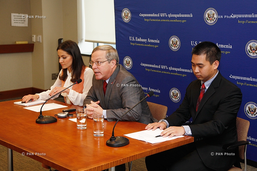 Press conference of U.S. Consul in Armenia Frank Tu and  U.S ambassador to Armenia John Heffern