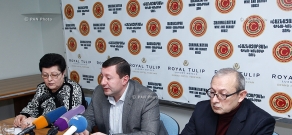 Пресс-конференция Карапета Оганяна, Софи Асатрян и Мурада Саргсяна