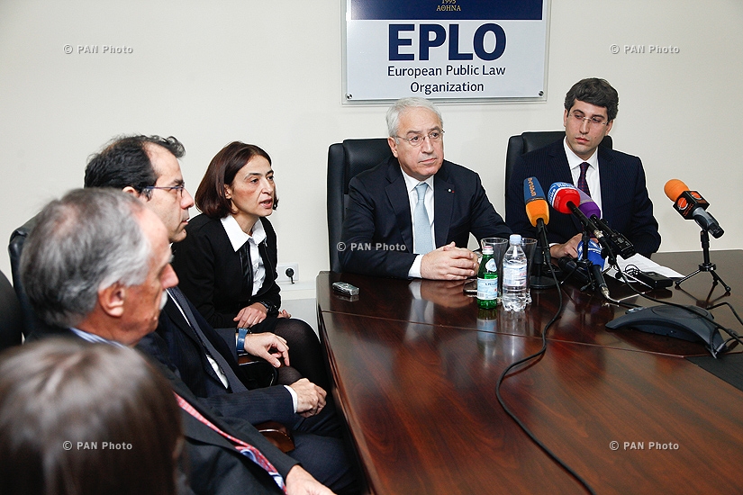 Press conference of  Spyridon Flogaitis and Grigor Minasyan and the opening of Armenian branch of the European Public Law Organization (EPLO)