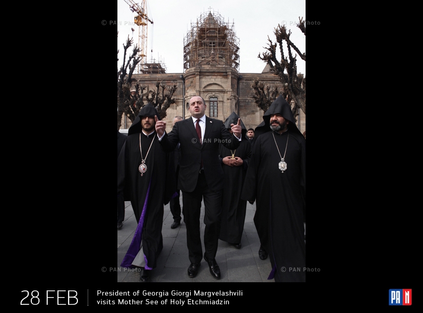  President of Georgia Giorgi Margvelashvili visits Mother See of Holy Etchmiadzin, Armenia 