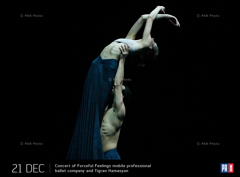 Concert of Forceful Feelings mobile professional ballet company and Tigran Hamasyan. Yerevan, Armenia