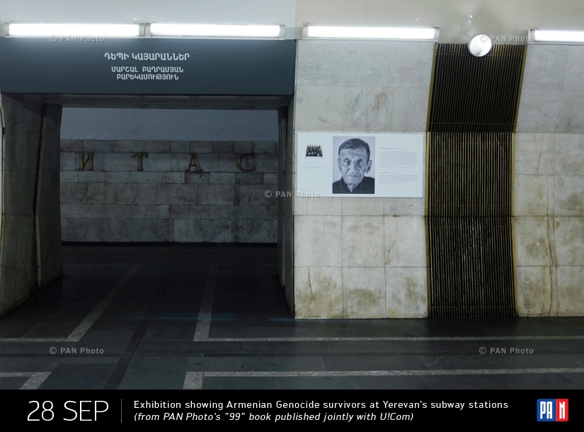 Exhibition showing Armenian Genocide survivors at Yerevan's subway stations (from PAN Photo's 
