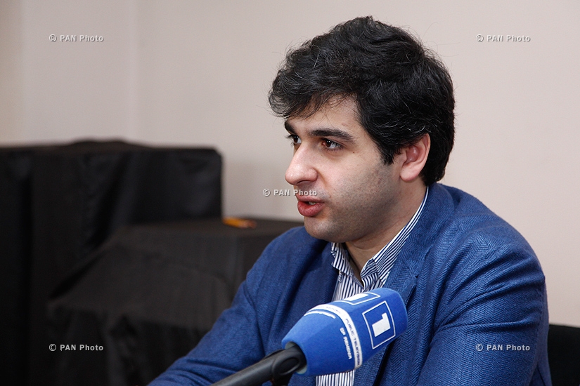 Press conference of Art director and chief conductor of State Youth Orchestra of Armenia Sergey Smbatyan and director Aram Sukiasyan