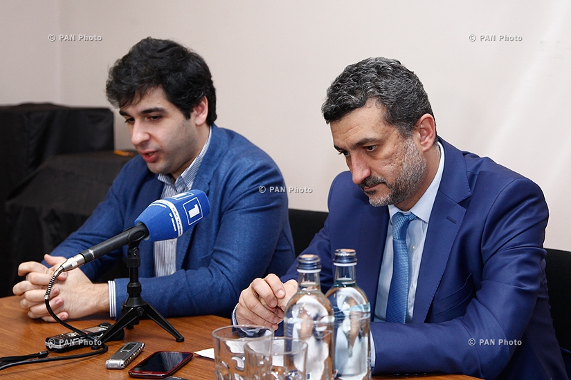 Press conference of Art director and chief conductor of State Youth Orchestra of Armenia Sergey Smbatyan and director Aram Sukiasyan