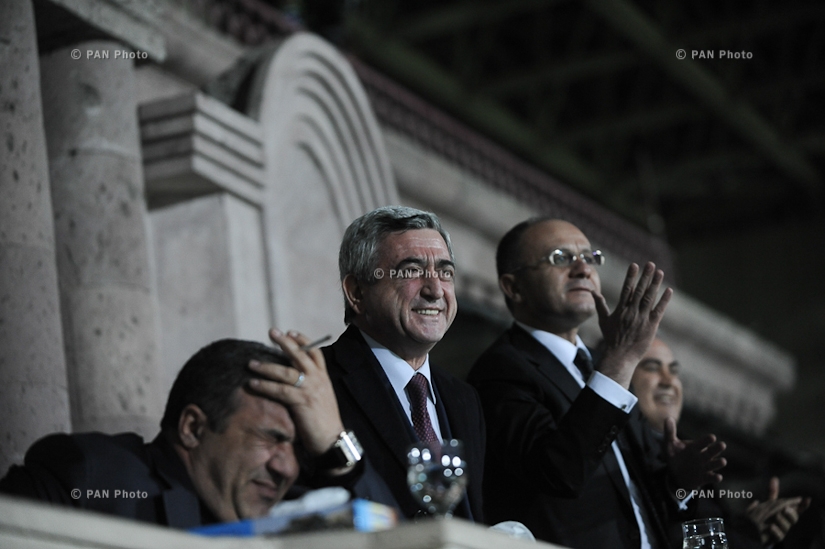 Armenian President Serzh Sargsyan at Armenia-Russia football match