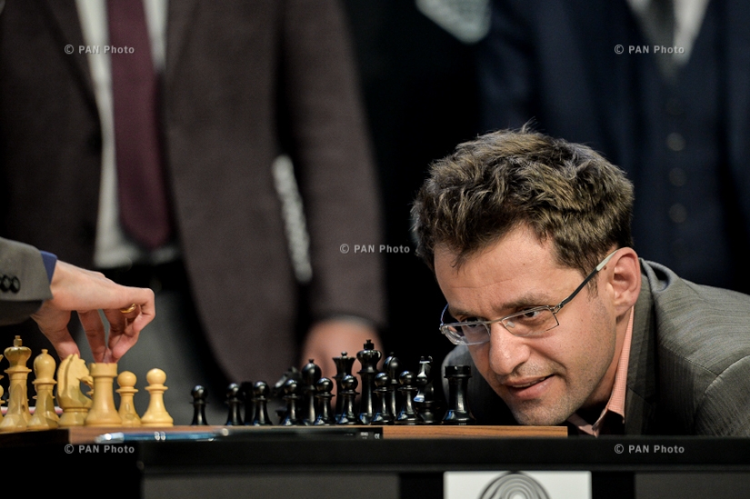 Grandmaster Levon Aronian during the World Chess Candidates Tournament in Moscow