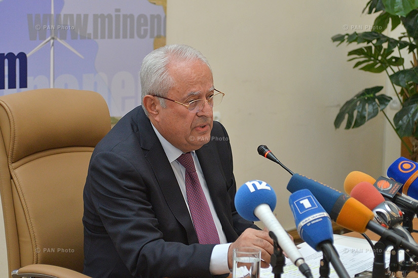 Press conference of Armenia's Minister of Energy and Natural Resources Yervand Zakharyan