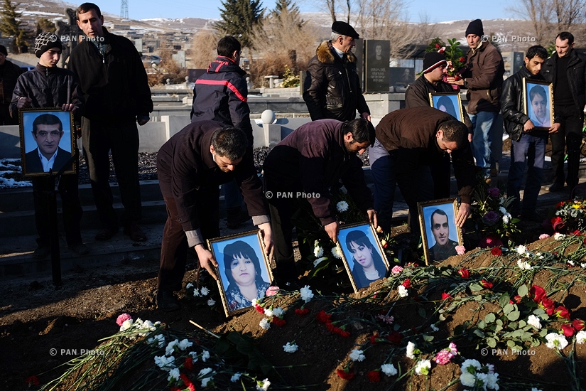 Funeral of Avetisyan family in Gyumri