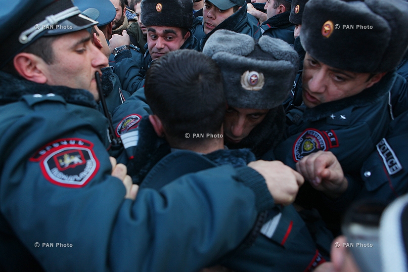 Protest in front of Russian Embassy in Armenia with demand to pass Gyumri family murderer to the Armenian side