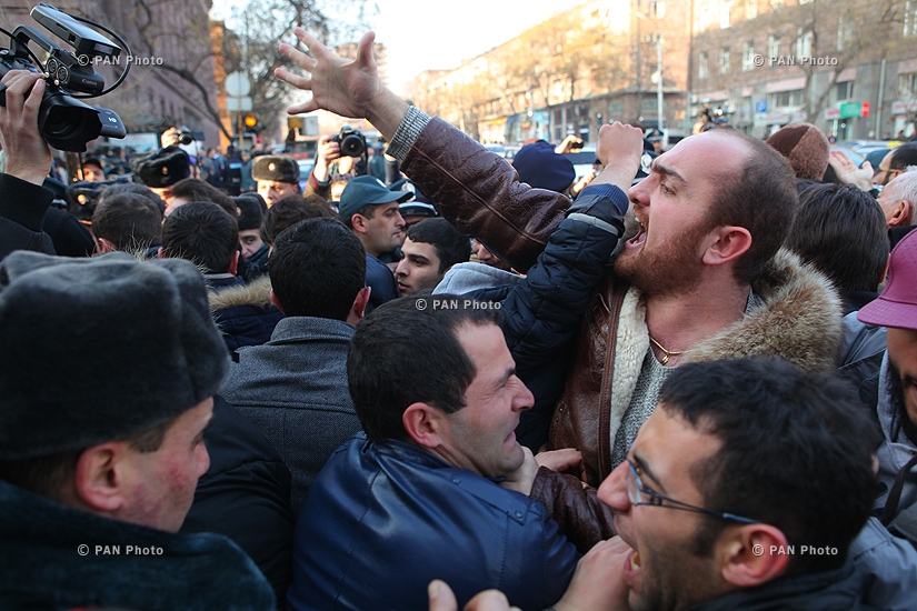 Protest in front of Russian Embassy in Armenia with demand to pass Gyumri family murderer to the Armenian side