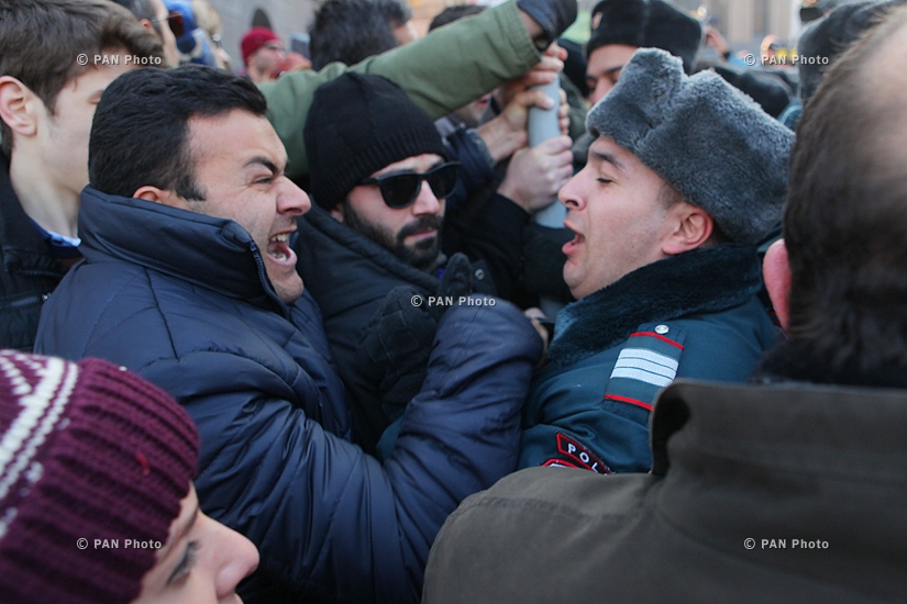 Protest in front of Russian Embassy in Armenia with demand to pass Gyumri family murderer to the Armenian side