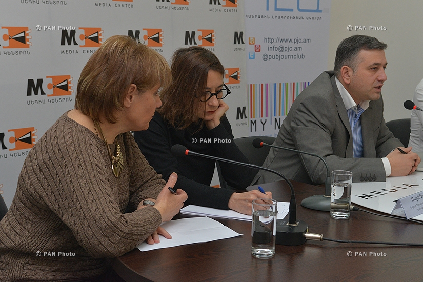 Press conference of Vardan Petrosyan lawyers  Marie Dose and Nikolay Baghdasaryan