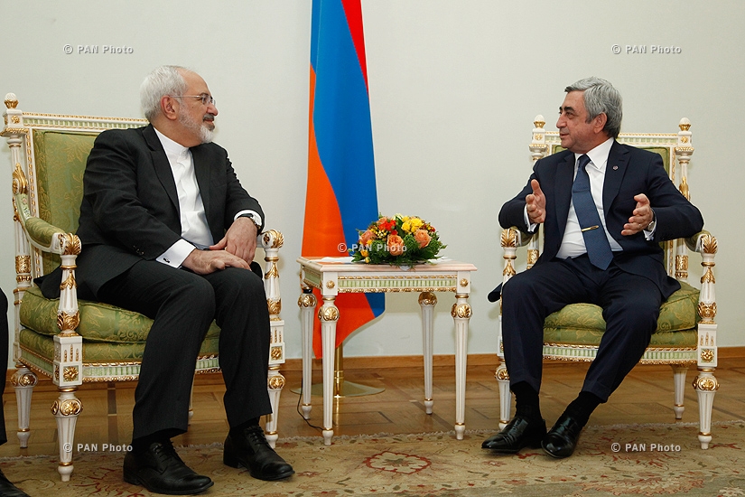 Armenian President Serzh Sargsyan receives Minister of Foreign Affairs of Iran Mohammad Javad Zarif