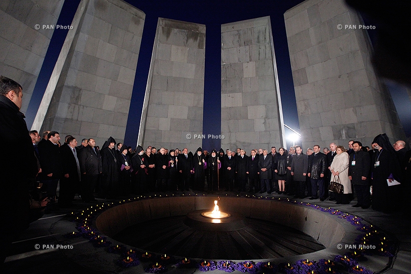 Promulgation ceremony of the Pan-Armenian Declaration on the 100th Anniversary of the Armenian Genocide at Tsitsernakaberd Memorial