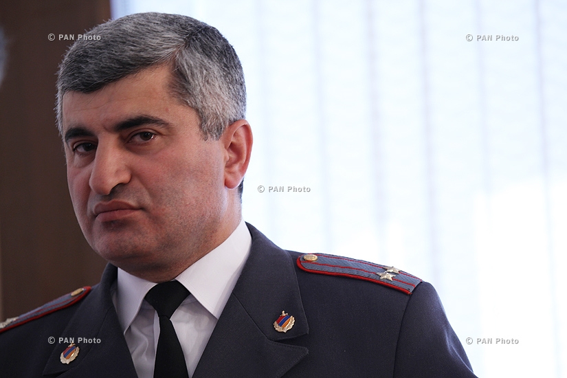 Press conference of Norayr Muradkhanyan, chief of visa and passport department at Police