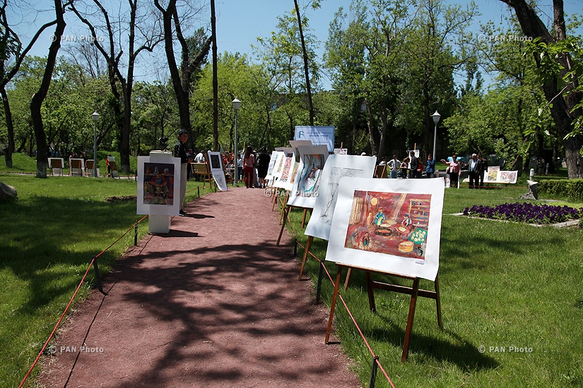 Opening of My Home, Armenia children's art exhibition and sale at Lovers' Park in Yerevan