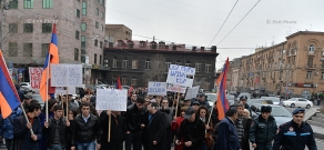 Акция протеста в связи с похищением и жестоким избиением члена «Процветающей Армении» Артака Хачатряна