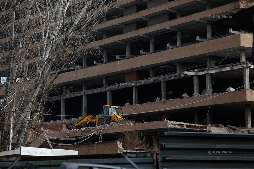 Dvin Hotel being reconstructed