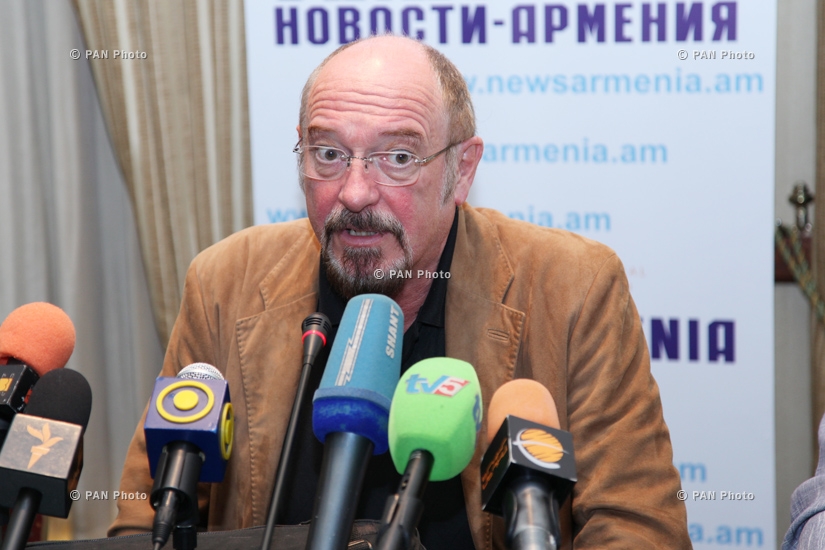 Press conference of Jethro Tull British rock group and Ian Anderson